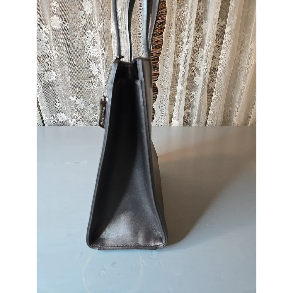Vintage Coach 6152 Gray Metallic Pearlized Party Bag Small Metal Tag S1